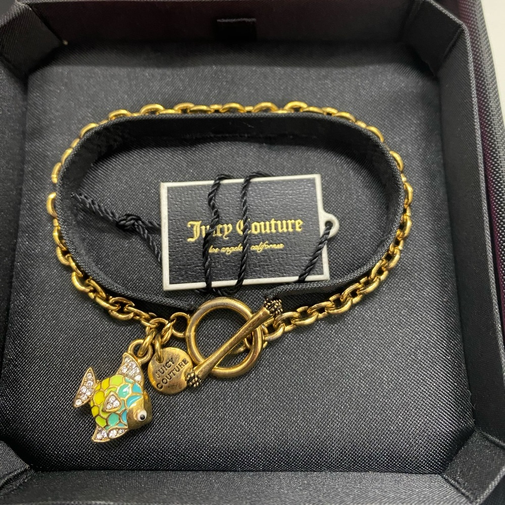 Gold Juicy Couture Tropical Fish Mini Wish Toggle Bracelet
